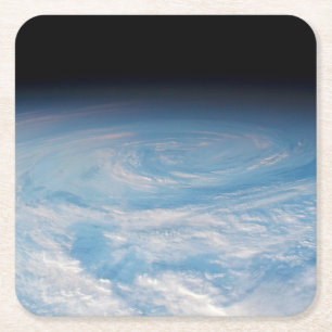 Circular Cloud Formation Over South Pacific Ocean. Square Paper Coaster