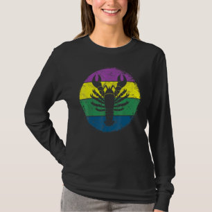 Circular Crawfish Silhouette Crab Mardi Gras Masqu T-Shirt