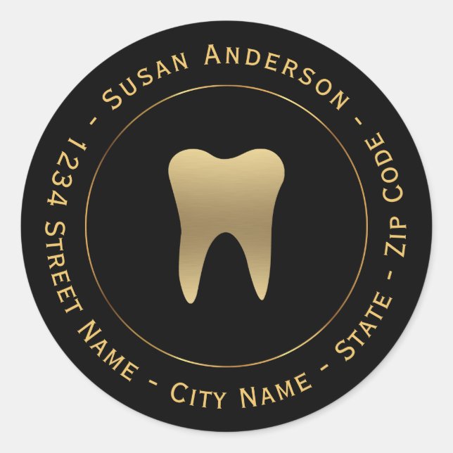 Circular Dental Return Address Label (Front)