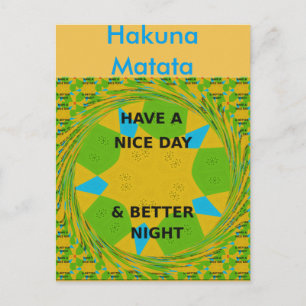 Circular Design  "Have a Nice Day & Better Night" Postcard