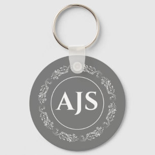 Circular design with Monogramm. Key Ring