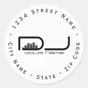 Circular DJ Equalizer Return Address Label