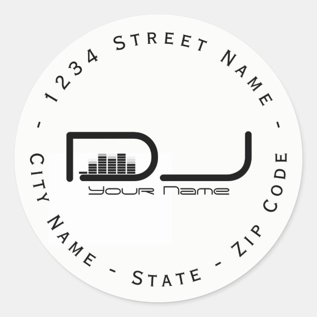 Circular DJ Equalizer Return Address Label (Front)
