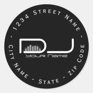 Circular DJ Equalizer Return Address Label