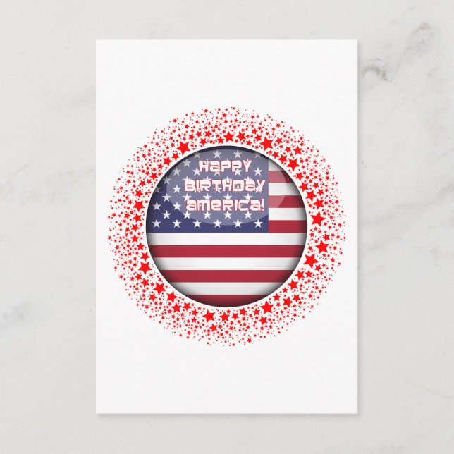 Circular flag surrounded by red stars. enclosure card (Front)