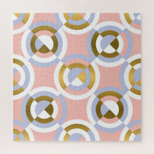 Circular Geometric Shapes: Colourful Vintage Kalei Jigsaw Puzzle