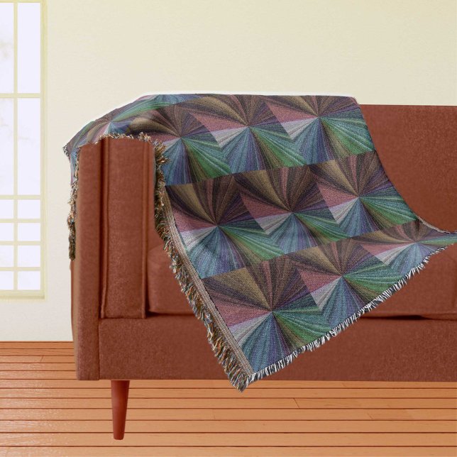 Circular Gradient Earthy Rainbow Throw Blanket (Circular Gradient Earthy Rainbow Throw Blanket)