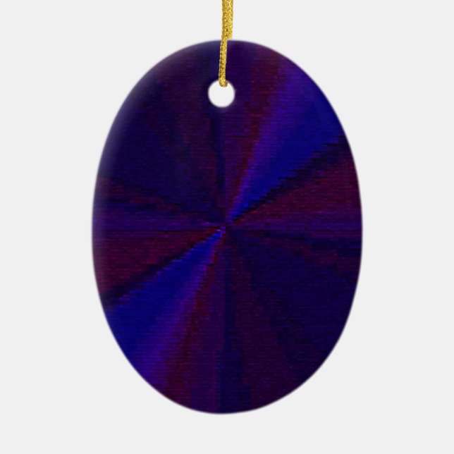 Circular Gradient Patchwork Blue to Purple Ceramic Tree Decoration (Front)
