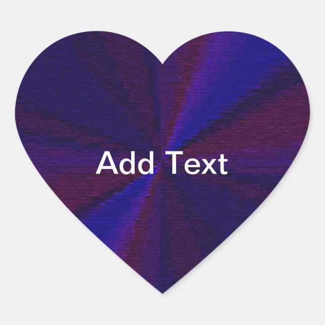 Circular Gradient Patchwork Blue to Purple Heart Sticker (Front)