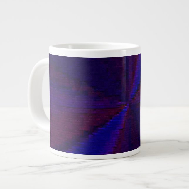 Circular Gradient Patchwork Blue to Purple Large Coffee Mug (Front Left)