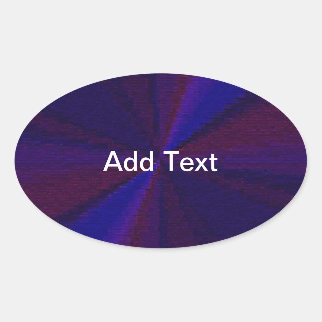 Circular Gradient Patchwork Blue to Purple Oval Sticker (Front)