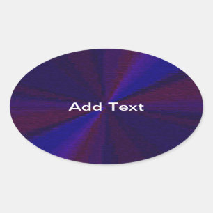 Circular Gradient Patchwork Blue to Purple Oval Sticker