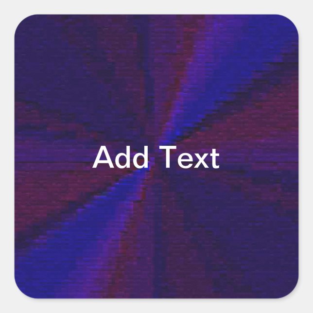 Circular Gradient Patchwork Blue to Purple Square Sticker (Front)