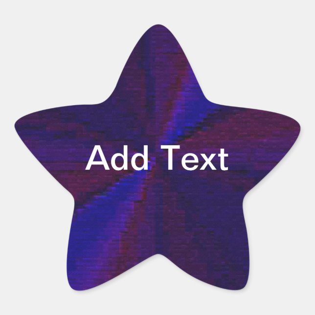 Circular Gradient Patchwork Blue to Purple Star Sticker (Front)