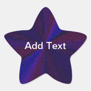 Circular Gradient Patchwork Blue to Purple Star Sticker