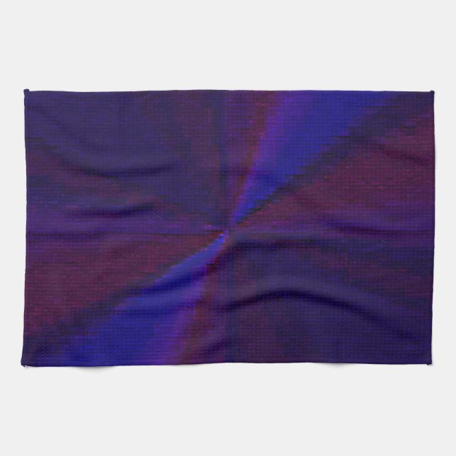 Circular Gradient Patchwork Blue to Purple Tea Towel (Horizontal)