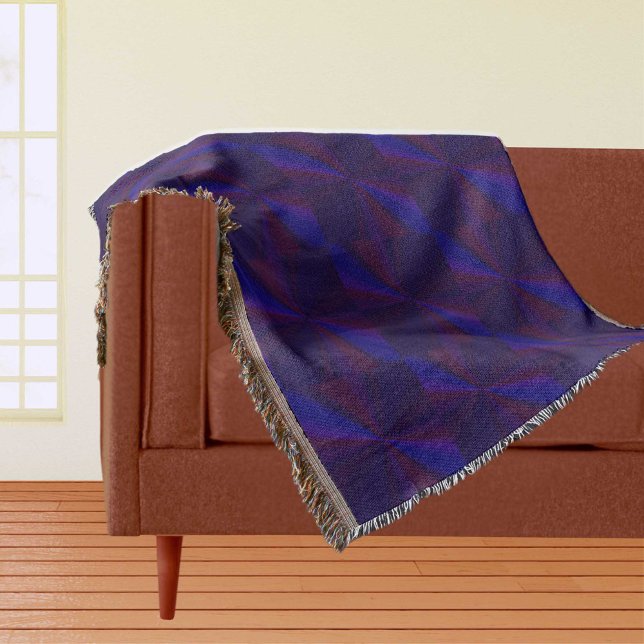 Circular Gradient Patchwork Blue to Purple Throw Blanket (Circular Gradient Patchwork Blue to Purple Throw Blanket)