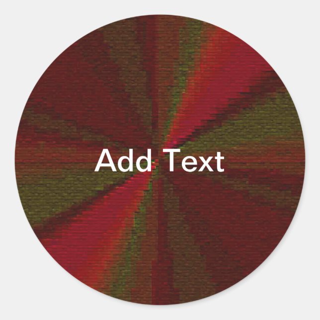 Circular Gradient Patchwork Red to Green Classic Round Sticker (Front)