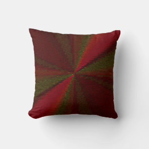 Circular Gradient Patchwork Red to Green Cushion