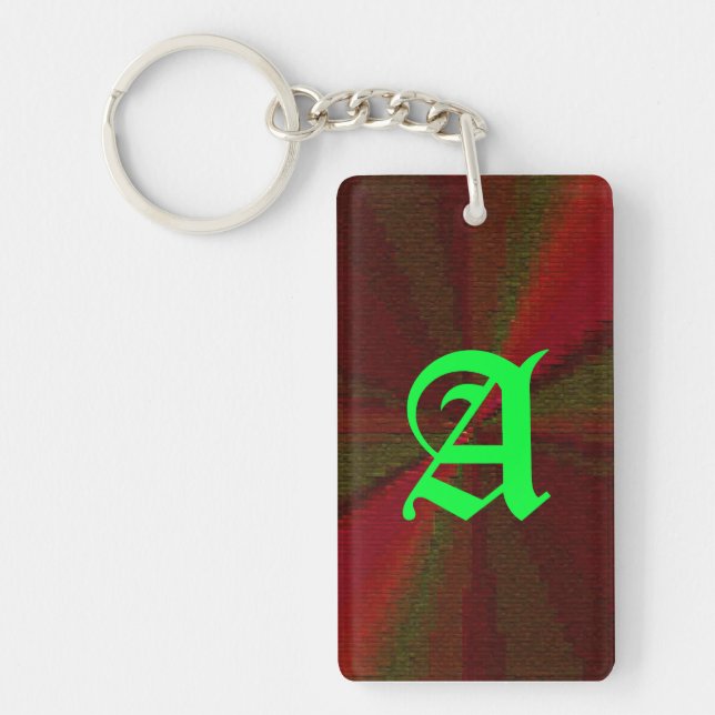 Circular Gradient Patchwork Red to Green Key Ring (Front)