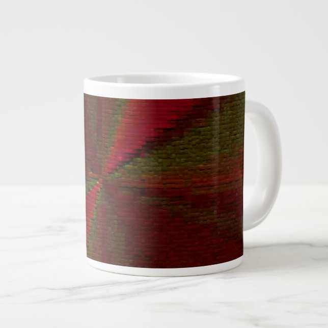 Circular Gradient Patchwork Red to Green Large Coffee Mug (Front Right)