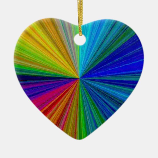 Circular Gradient Rainbow Ceramic Tree Decoration (Front)