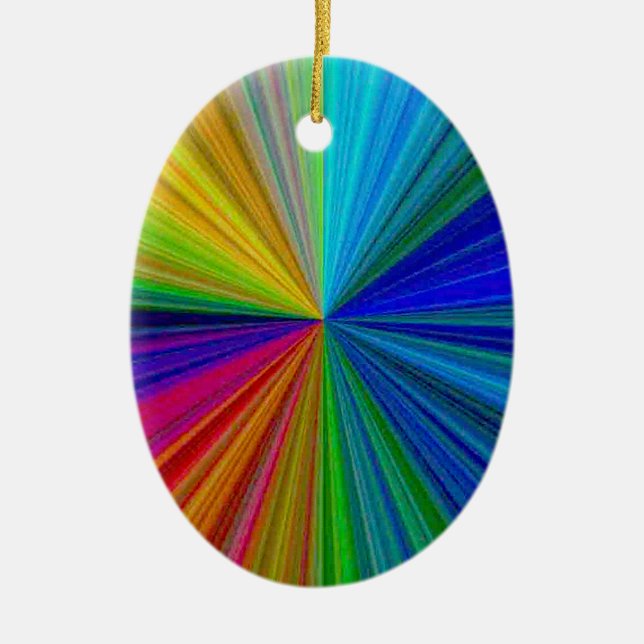 Circular Gradient Rainbow Ceramic Tree Decoration (Front)