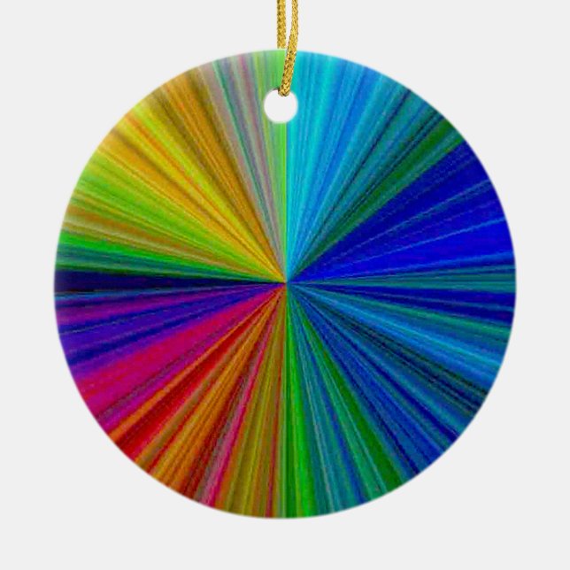 Circular Gradient Rainbow Ceramic Tree Decoration (Front)