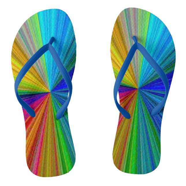 Circular Gradient Rainbow Flip Flops (Footbed)