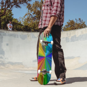 Circular Gradient Rainbow Skateboard