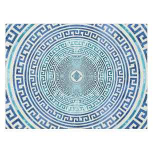 Circular Greek Meander Pattern - Greek Key Tablecloth