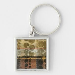 Circular Green Droplets Key Ring