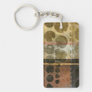 Circular Green Droplets Key Ring