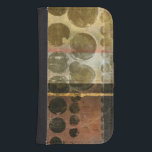 Circular Green Droplets Samsung S4 Wallet Case<br><div class="desc">This contemporary piece features circular green droplets. A thin gold line crosses through the work. Order your print today!</div>