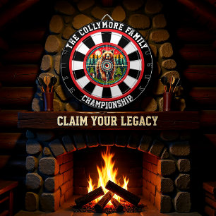 Circular Grizzly in Forest Target Dartboard