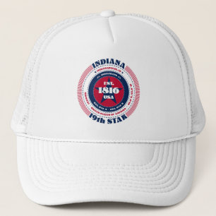 Circular Indiana State Patriotic Trucker Hat