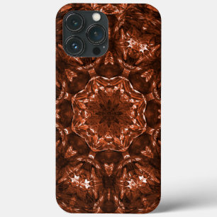 Circular kaleidoscope clod of reddish brown earth iPhone 13 pro max case