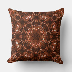 Circular kaleidoscope clod of reddish brown earth  cushion