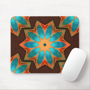Circular kaleidoscope in a mix of woody and satin mouse mat