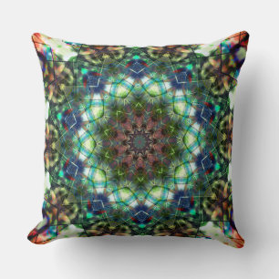 Circular kaleidoscope under acrylic style cushion
