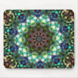 Circular kaleidoscope under acrylic style mouse mat