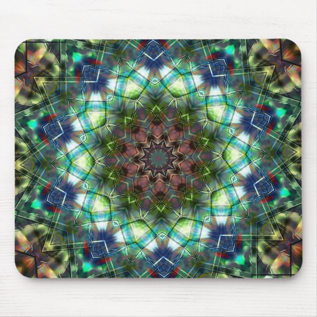 Circular kaleidoscope under acrylic style  mouse mat (Front)