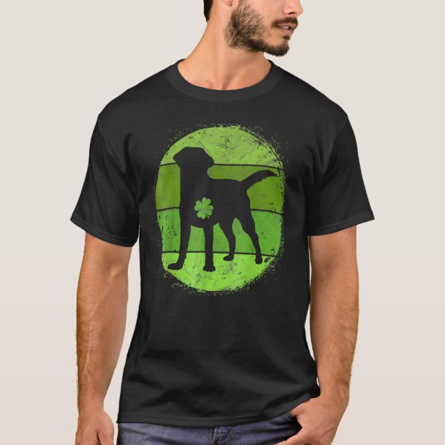 Circular Labrador Irish Shamrock  Dog St Patrick's T-Shirt (Front)