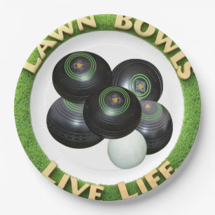 Circular Lawn Bowls Live Life With Lawn Bowls, Paper Plate