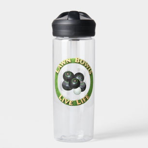 Circular Lawn Bowls Live Life With Lawn Bowls, Water Bottle