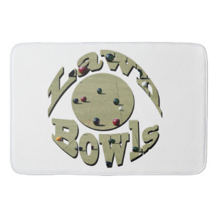 Circular Lawn Bowls Name Design, Bath Mat