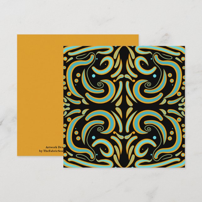Circular, Linear And Tapered Shapes Abstract Art Card (Front/Back)