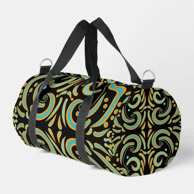 Circular, Linear And Tapered Shapes Abstract Art Duffle Bag (Left Corner)