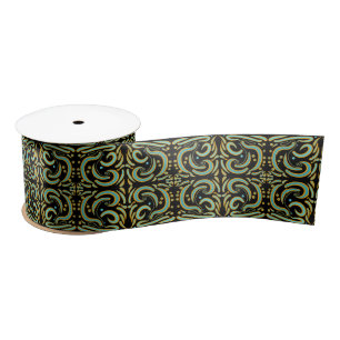 Circular, Linear And Tapered Shapes Abstract Art Satin Ribbon