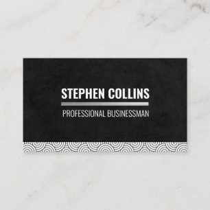 Circular Lines Pattern   Black Texture Business Card